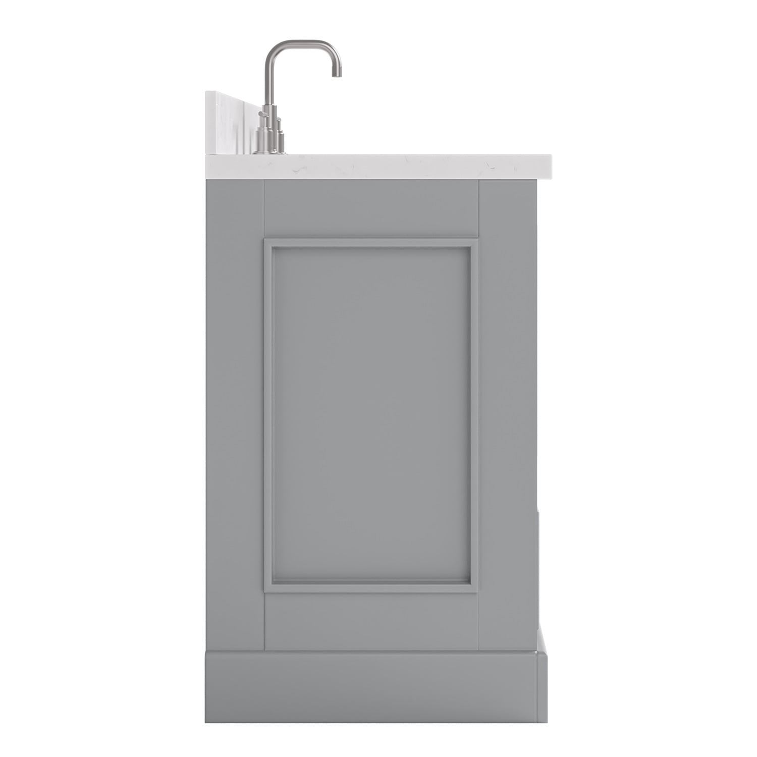 Ariel Stafford 30 In. Single Rectangle Sink Bathroom Vanity Pure Carrara White Quartz Countertop 1.5 Edge In Grey