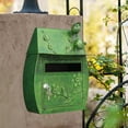 thumbnail image 6 of YWMJZEU Wall Mount Mailbox Locking Outdoor Retro Vertical Iron Art Letter Box Green, 6 of 9