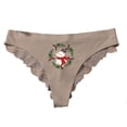 thumbnail image 1 of Gibobby Ropa interior bikini elástica para mujer Ropa interior encaje algodón transpirable con estampado seda navideña para mujer （Camello， L), 1 of 4