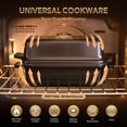 thumbnail image 6 of Enameled Cast Iron Dutch Oven For Bread Baking  9*5 Pot With Lid Homemade 2 In 1 Sourdough Pan Roasting & Braising Induction Safe (4.2 Qt Black), 6 of 8