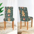 thumbnail image 3 of Yayeee 2 Pack Dining Chair Covers Stretch Parson Chairs Slipcovers Seat Protector, Brown Christmas Gingerbread, 3 of 6