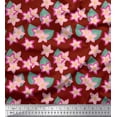 thumbnail image 1 of Soimoi Red Rayon Fabric Leaves & Floral Fabric Prints By Yard 42 Inch Wide, 1 of 3