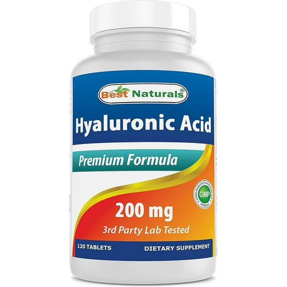 Best Naturals Hyaluronic Acid 200 Mg Tablets - Non-GMO, Gluten Free - 120 Count