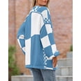 thumbnail image 6 of FUNING Casual Cardigan Sweater for Women Fall 2025 Long Sleeve Open Front Chunky Knit Sweaters Checkered Outwear Coat, 6 of 6