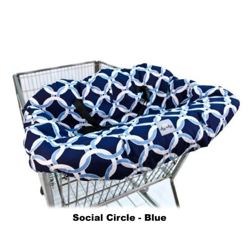 Social Circle Blue Itzy Ritzy Shopping Cart and High Chair Cover Featuring Padding Pockets and Safety Belts Toy Loops for Use in Shopping Carts and High Chairs 