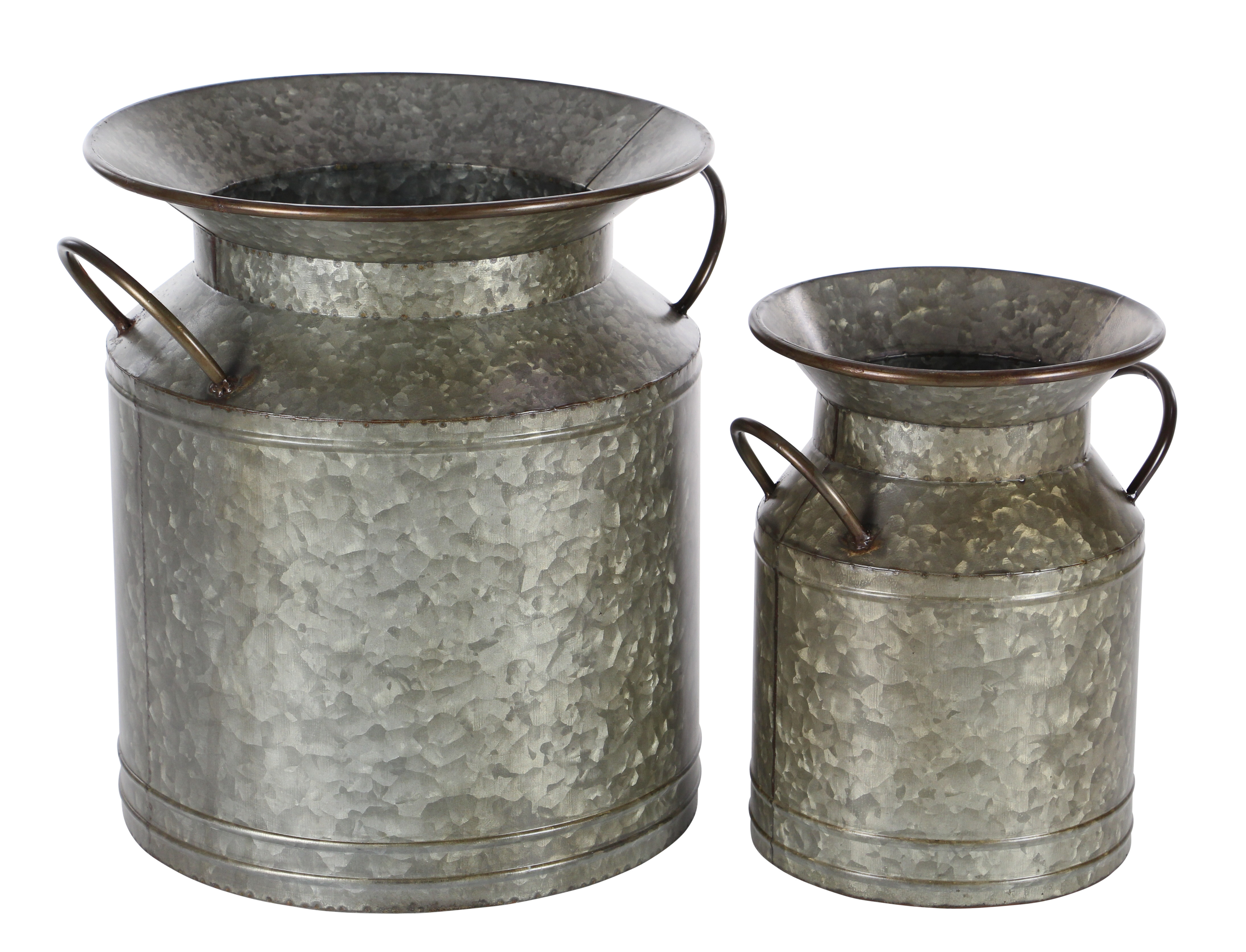 DecMode 12", 15"H Argyle Iron Jars, Grey Set of 2Pieces