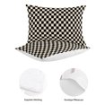 thumbnail image 6 of Black Beige Checkered Twin Size Quilt Set Lightweight Bedspread Coverlet Set, Abstract Minimalist Plaid Quilted Bedding Cover with 2 Pillow Shams for All Season Layering 68"x86", 6 of 7