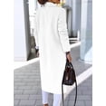 thumbnail image 5 of Women Long Wool Coats for Fall Winter Trench Coat Peacoat Double Breasted Blazer Jackets Overcoat White L, 5 of 7