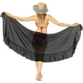 thumbnail image 5 of HAPPY BAY Women's Vacation Sarongs Short Beach Pareo Wrap Cover Ups One Size Black-Z206, 5 of 5