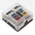 thumbnail image 3 of Caja de fusibles de 6 vías con luz LED negativa Compatible con automóviles, vehículos recreativos, automóviles, barcos y barcos, 3 of 4