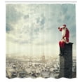 thumbnail image 3 of Ambesonne Christmas Shower Curtain, Santa Sits on Chimney, 69"Wx75"L, Multicolor, 3 of 3