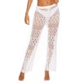 thumbnail image 7 of Angala Womens Cover Up Pants Hollow Out Crochet High Waist Mesh Beach Bikini Swimsuits Pants Soft Beautiful Women's Casual Trousers, 7 of 7
