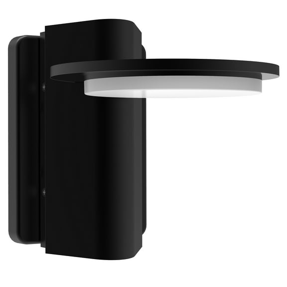 ECD Lighting Frosted Curved Topline Wall LED Light Fixture - Aluminum, Down Lights Wall Sconces, ETL Certified, IP65 Waterproof, Integrated LED Lamp for Home Decor, Black