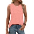 thumbnail image 3 of Summer Tank Tops for Women Loose Fit Crew Neck Casual Sleeveless Tops 2025 Pink XL, 3 of 10