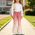 thumbnail image 2 of Trikvn Kids Flared Denim Pants Girls Stretch Bell Bottoms Casual Gradient Color Jeans Fashion Vintage Streetwear Trousers, 2 of 8