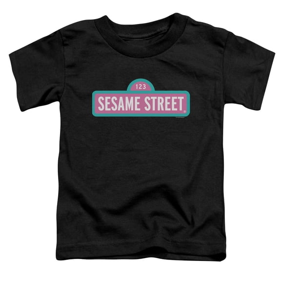 Trevco Sportswear SST103-TT-3 Sesame Street Alt Logo Toddler Short Sleeve T-Shirt, Black - Large 4T