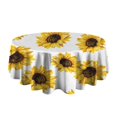 thumbnail image 5 of White Sunflower Round Tablecloth 60" X 60",Wrinkle Wipeable Table Cloth for Kitchen Dining Room Picnic Patio Party, 5 of 6