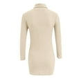 thumbnail image 5 of DHFJKG Sweater Dress For Women Knit Ribbed Long Sleeve High Neck Bodycon Slim Fit Mini Dress Pullover Winter Versatile Dresses, 5 of 5