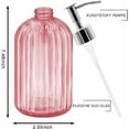 thumbnail image 2 of Juego de 2 jaboneras de cristal, jabonera líquida de 400 ML con bomba, loción rellenable y jabonera (rosa), 2 of 5
