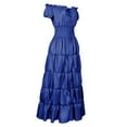 thumbnail image 3 of Oksale Womens Medieval Off The Shoulder Dresses Renaissance Smocker Dresses Vintage Puff Sleeve Dress Elegant Corset Long Dress for Party Blue, 3 of 6