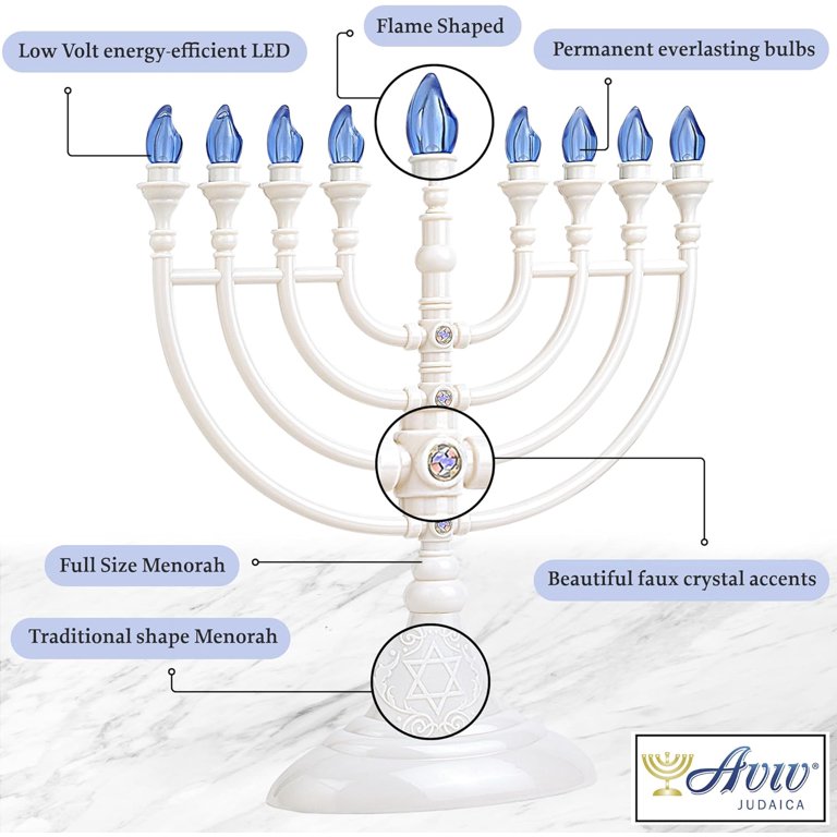 Aviv Judaica LED Electric Menorah with USB Charging photo 3