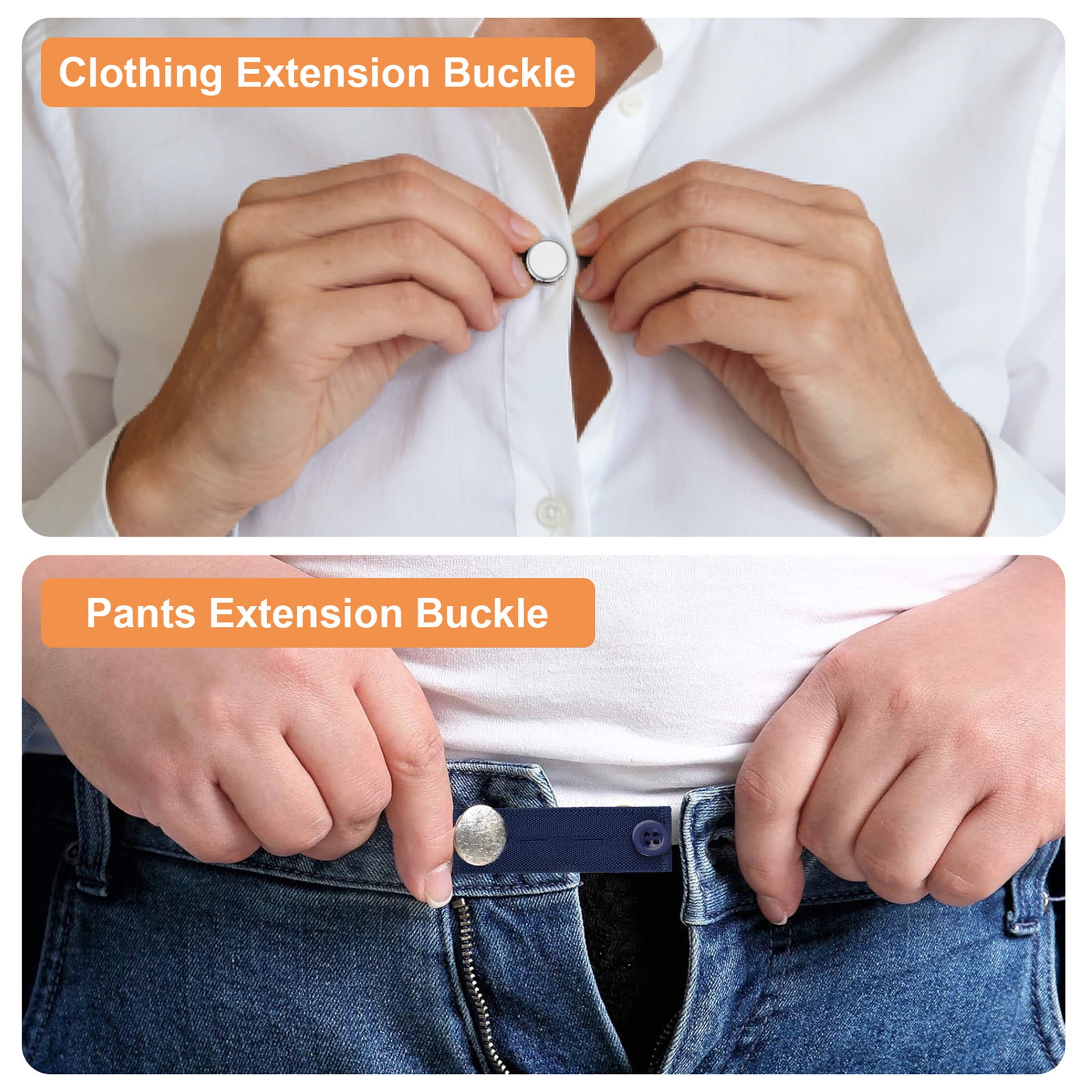 41pcs Waistband Extenders, EEEkit Blue Button Fabric Waist Extenders for Men Women Pregnancy Jeans Skirt Collar Dress