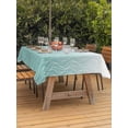 thumbnail image 3 of Outdoor Tablecloth with Umbrella Hole for Patio/Picnic/Party/Camping, Modern Teal Green Waterproof Table Cloth Rectangle Table Cover Washable, Abstract Ombre Geometric Morocco (54"x 80"), 3 of 8