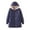 Navy, variant on Clothes for women Solid Color Temperament Long Sleeved Hooded Medium Length Lamb Cotton-Padded Clothes Overcoat Womens Clothes Summer