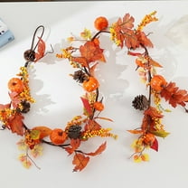 sruoe Halloween Garland, Artificial Garland Rattan, Artificial Maple Leaf Vine, Hanging Maple Leaf Garland, Fall Garland, Thanksgiving Party Wall Decor, Garlands for Door Home Party Fireplace Decor