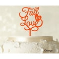 thumbnail image 1 of Fall In Love Wedding Cake Topper Personalized Orange Cake Topper Cake Decoration Option Available 6-7 Inches Wide, 1 of 1