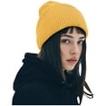 thumbnail image 6 of HAPIMO Beanie Hats for Men & Women Fashion Casual Winter Beanie Classic Ribbed Knit Cuffed Beanie Hat Fisherman Beanie Yellow Free Size, 6 of 6