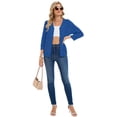 thumbnail image 2 of Chiclily Women's 3/4 Sleeve Cropped Cardigan Sweaters Button Down Crochet Textured Shrugs, 2 of 7