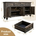 thumbnail image 4 of Brafabhome Sideboard with 4 Doors and 4 Drawers, 62'' W Buffet Storage Cabinet with Shelves for Kitchen Dining Room | Dark Oak, 4 of 10