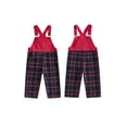 thumbnail image 2 of Cjfdfy Toddler Baby Boy Girl Christmas Overalls Outfit Plaid Print Adjustable Straps Sleeveless Jumpsuits Infant Cute My First Christmas Fall Winter Clothes 0-3Y, 2 of 9
