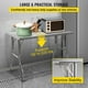 thumbnail image 4 of VEVOR Mesa de Trabajo Comercial de 48 x 24 Pulgadas, Mesa Plegable de Acero Inoxidable Resistente con Carga de 600 Libras, Mesa de Trabajo de Cocina, Isla de Cocina de Acero Inoxidable Plateado VEVOR 121.9 x 63.5 x 17.8 centimeters, 4 of 8