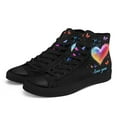 thumbnail image 6 of Coolcustomize Women's High-top Sneakers with I Love You Heart Pattern, Lace-Up Round Toe Casual Shoes, Colorful Heart Design Canvas Shoes,  Multicolor Hearts for Casual Attire, Parties, Outdoor, 6 of 10
