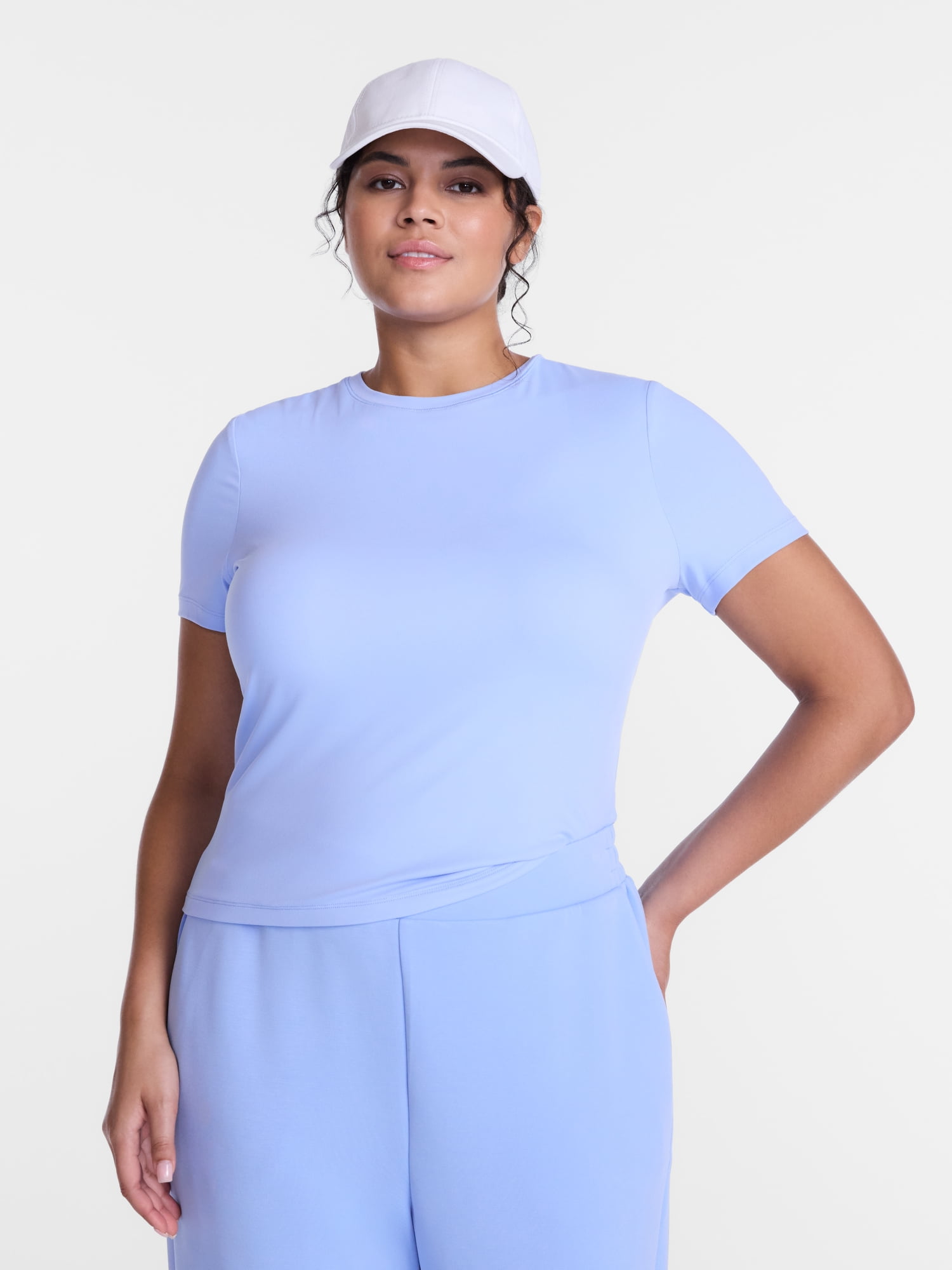 Avia Women's and Women's Plus SoftSculpt Tee with Short Sleeves, Sizes XS-4X