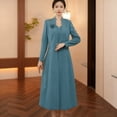 thumbnail image 2 of Quixlent Womens Suits 2 Piece Set Long Blazers Jacket Long Sleeve A-Line Dress Set for Formal Occasions Wedding Party, 2 of 8