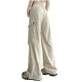 thumbnail image 4 of WFJCJPAF 2025 New Product Khaki Pants for Women Skinny,Women's Solid Color Workwear Pants Loose Straight Leg Wide Leg Casual Sports Pants Long Pants - Beige XL, 4 of 4