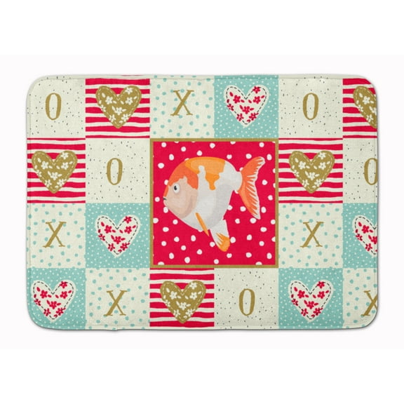 Lionhead Goldfish Love Machine Washable Memory Foam Mat Red