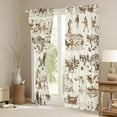 thumbnail image 4 of Western Cowboy Blackout Curtains American Wild West Desert Curtains & Drapes Men Youth, Hand Drawn Sketch Illustration Curtains Rustic Country Western Decor Window Treatments 52''Wx84''L, 4 of 6