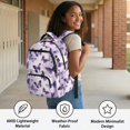 thumbnail image 6 of KUIFORTI Purple Watercolor Butterfly Girls School Bag Portable Kids Bookbag with Shoulder Straps Casual for Elementary Middle School Students Daily Use, 6 of 7