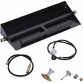 thumbnail image 1 of 22.5inx6in Rectangular Drop-In Fire Pit Burner Kit 60000 BTU Dual Fuel Propane and Natural Gas Fire Pit Insert Black Steel Spark Ignition for Indoor Outdoor Use, 1 of 8
