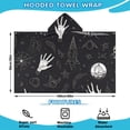 thumbnail image 2 of Black White Gothic Hand Skull Pattern Hooded Bath Towel，60"x35" for Ages 3 To 12 Kids, Quick Dry Lightweight Soft Microfiber Hood Beach Towel Cover Up for Kids, 2 of 7