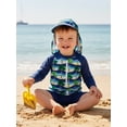 thumbnail image 6 of BemeyourBBs Toddler Baby Girls Boys Swimsuits Cute Infant Bathing Suit Turtle Tree Dinosaur Swimwear Rash Guard Long Sleeve Tops with Swim Trucks Shorts and Hat Set Summer Beachwear, 6 of 9
