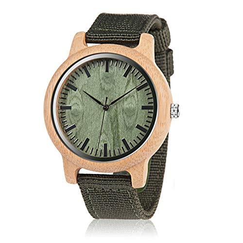 BOBO BIRD Unisex Bamboo Wooden Watch for Men and Women Analog