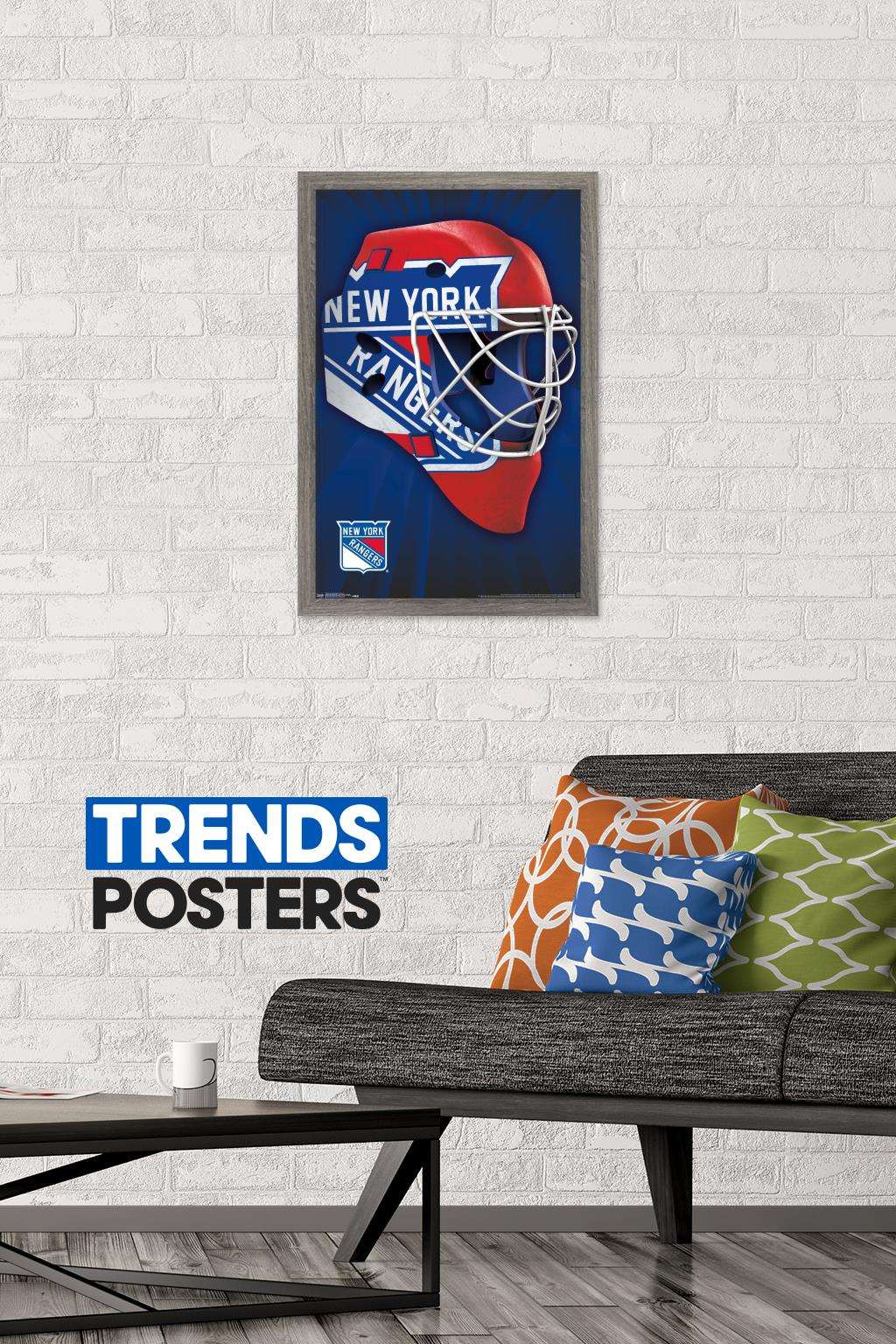 NHL New York Rangers - Mask 16 Wall Poster, 14.725" x 22.375", Framed