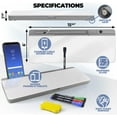 thumbnail image 4 of Desktop Whiteboard with Storage Compartment and Phone & Tablet Slot, Grey - Includes 4 Markers, 1 Eraser, 4 of 9
