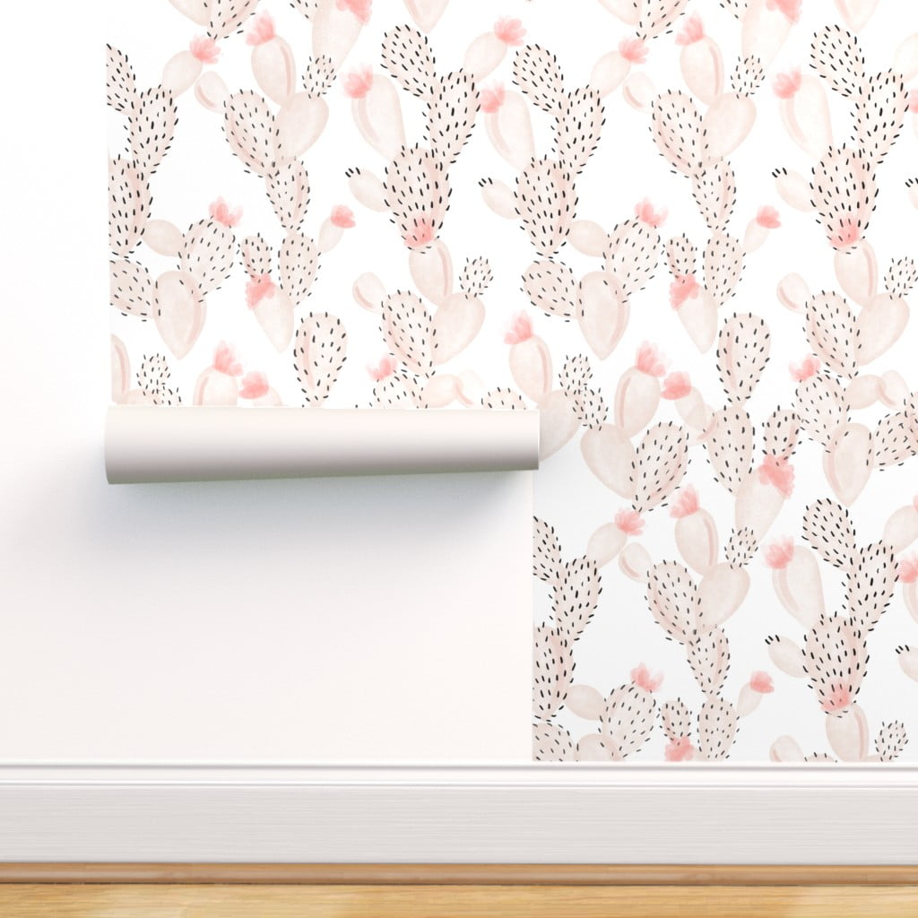 Peel & Stick Wallpaper Swatch Blush Paddle Cactus Rose Pink