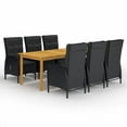 thumbnail image 1 of vidaXL 7 Piece Garden Dining Set Black, 1 of 1